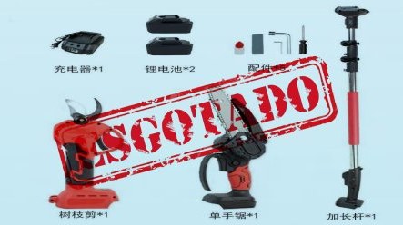 Kit Tesoura De Poda Eletrica+mini Motossera Eletrica+ Extensore 2 Metro