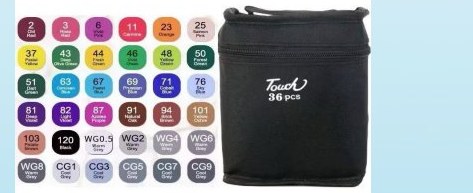 Color chart for 36 colors