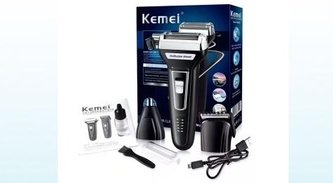 Maquina Barbear Shaver Kemei 3 Em 1 Km-6558 Cabo Usb