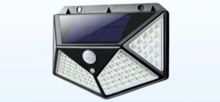 Luminária Solar 100 Leds Com Sensor De Movimento