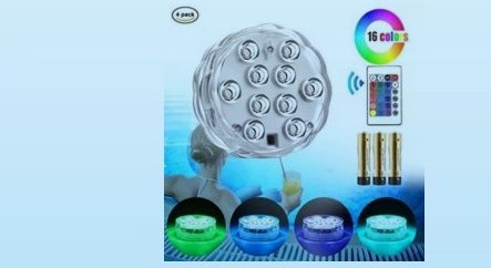Luz Led Rgb Piscina Aquario Jardim Controle Remoto Pilha